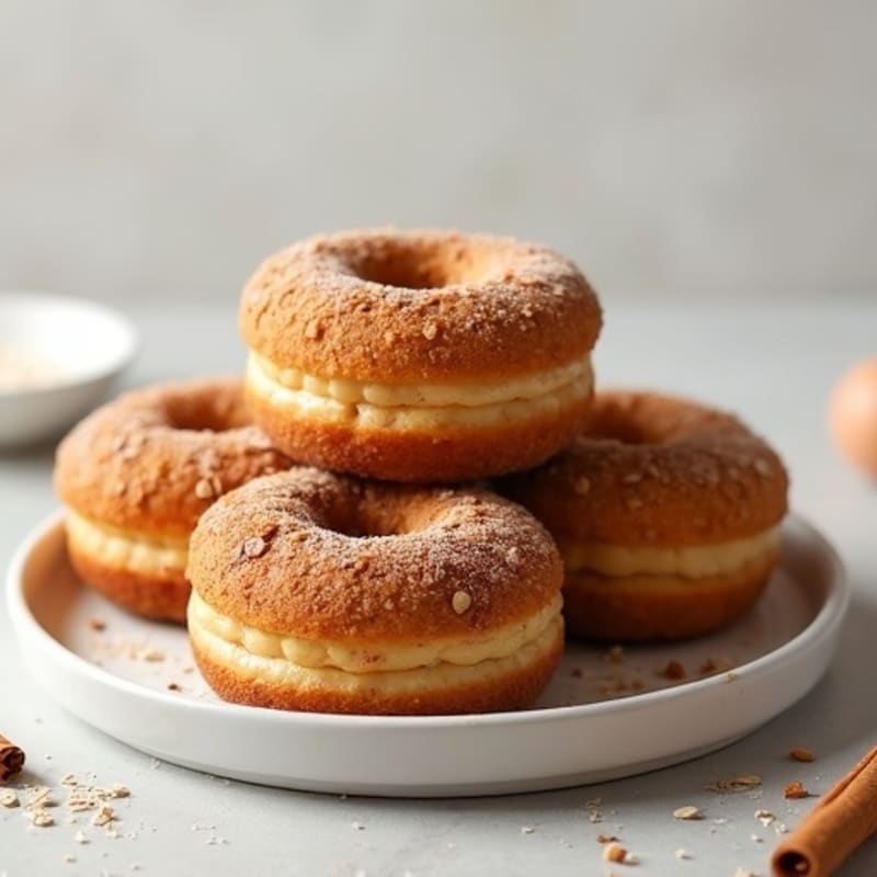 Baked Maple-Cinnamon Oat Protein Donuts