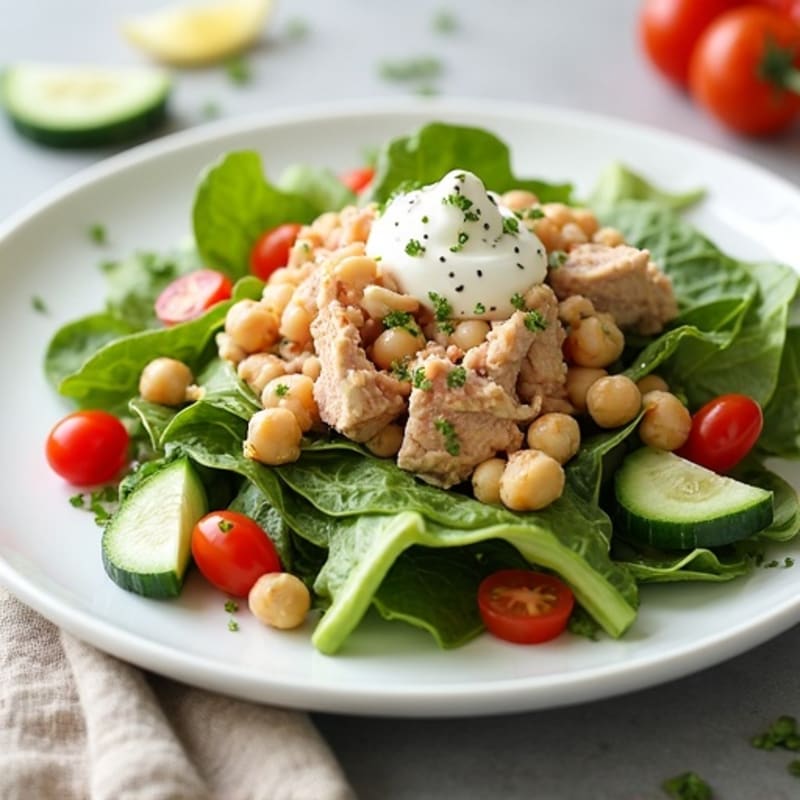 Tuna and Chickpea Salad with Crunchy Greens