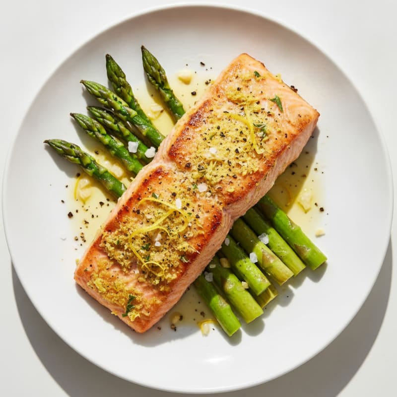 Lemon Herb Grilled Salmon with Asparagus