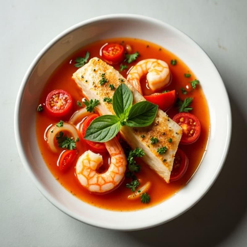 Herb-Garlic Seafood Cioppino with Fresh Tomatoes