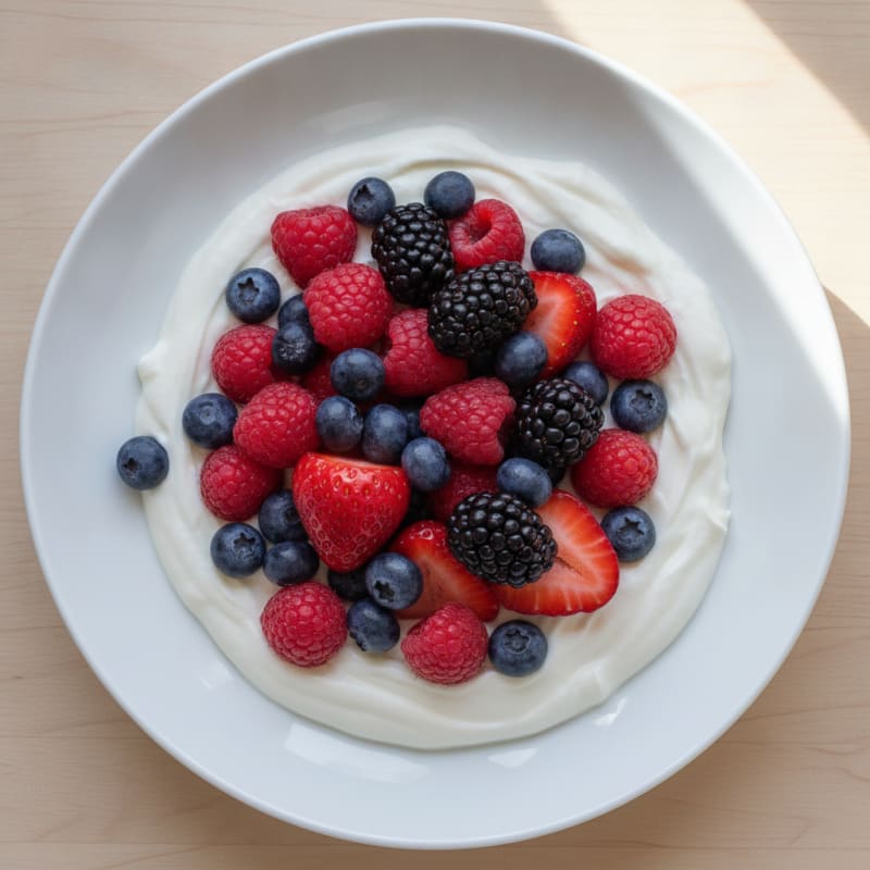 Silky Protein Yogurt Bowl with Mixed Berries