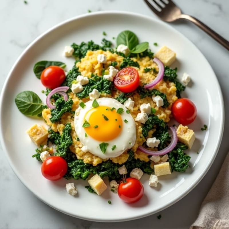 Protein-Packed Spinach and Feta Egg White Scramble