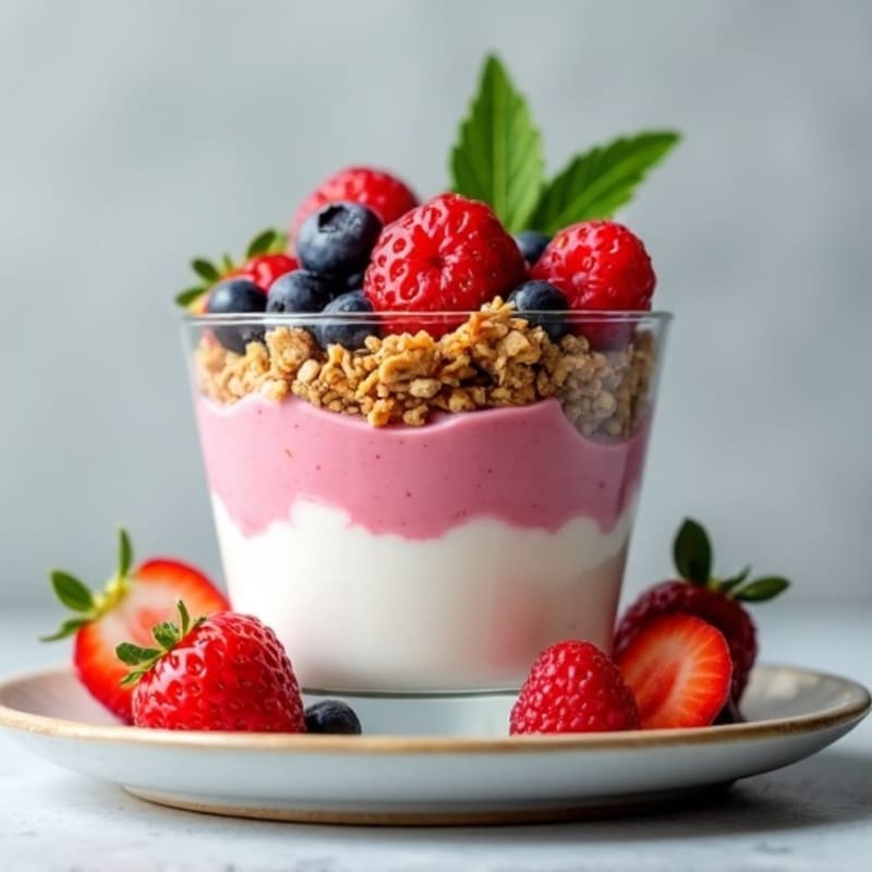 Greek Yogurt Protein Parfait with Berries and Almond Butter