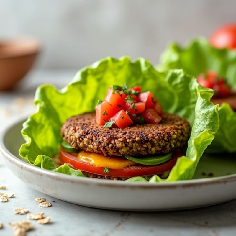 Crispy Black Bean Quinoa Burger Lettuce Wrap