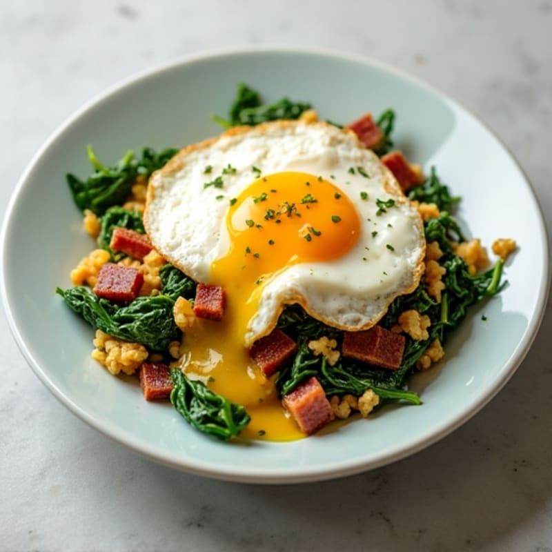 Egg White Scramble with Spinach and Turkey Bacon