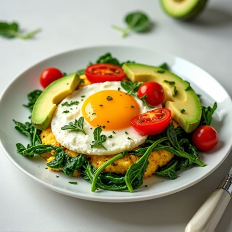 Egg White and Spinach Scramble with Cherry Tomatoes
