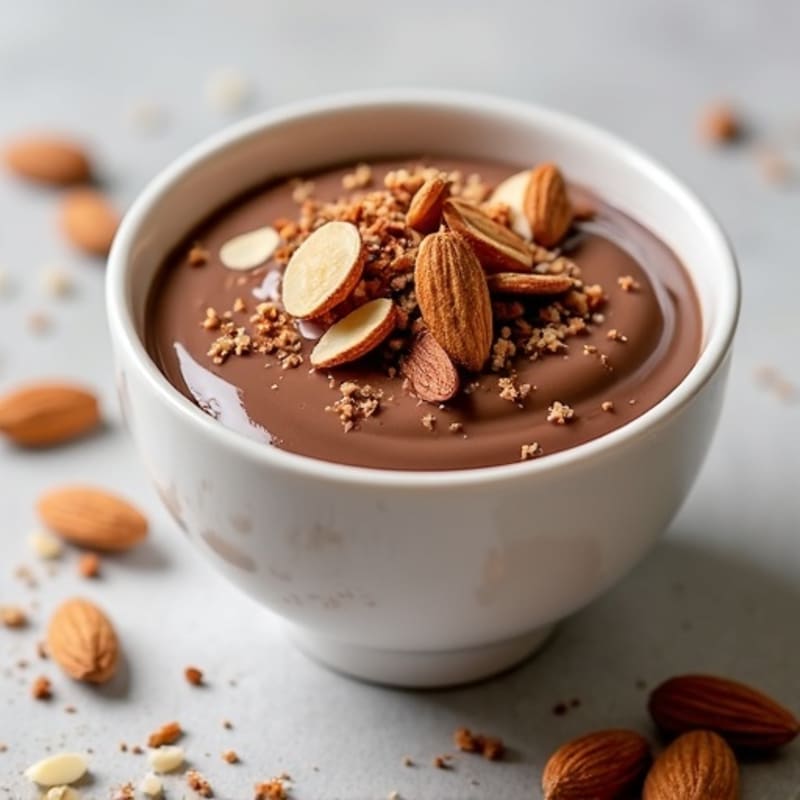 Silky Chocolate Protein Pudding with Toasted Almonds