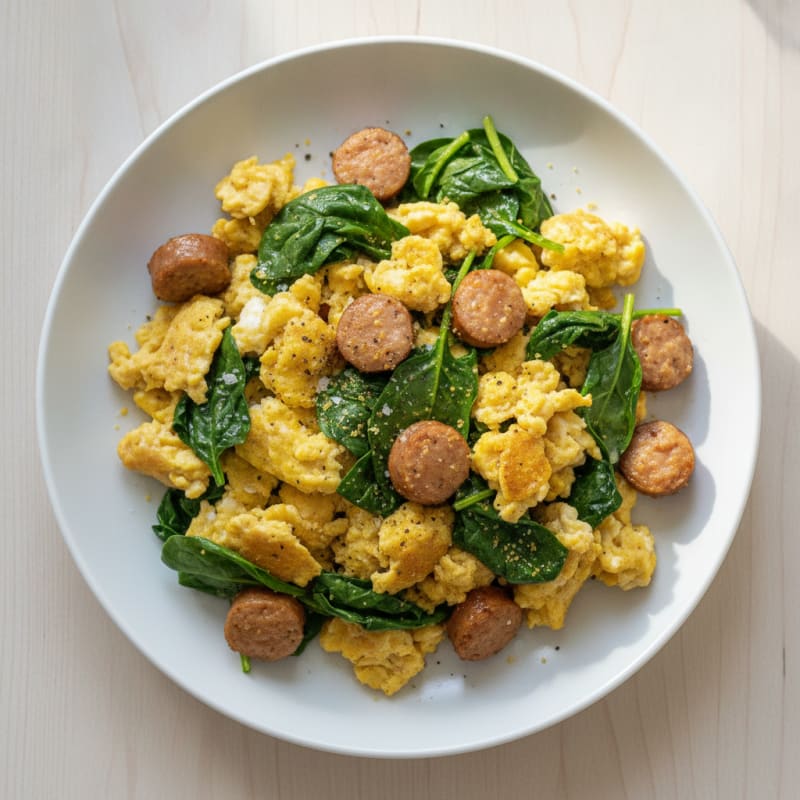 Speedy Scrambled Eggs with Spinach