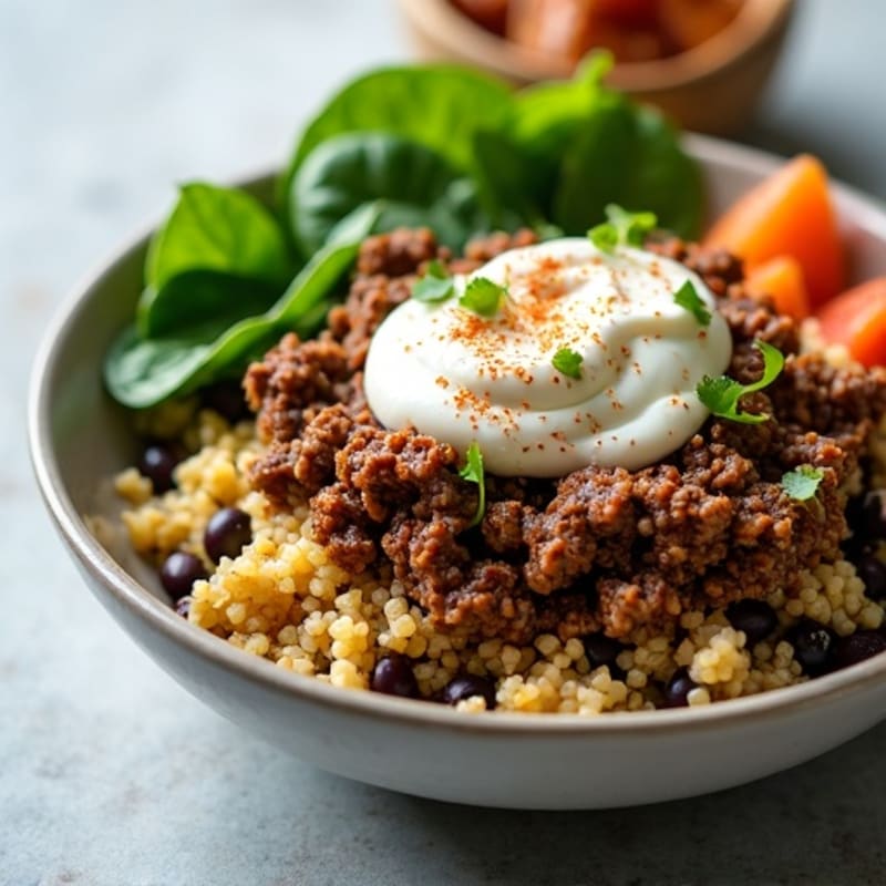 Seasoned Ground Beef Bowl with Special Sauce