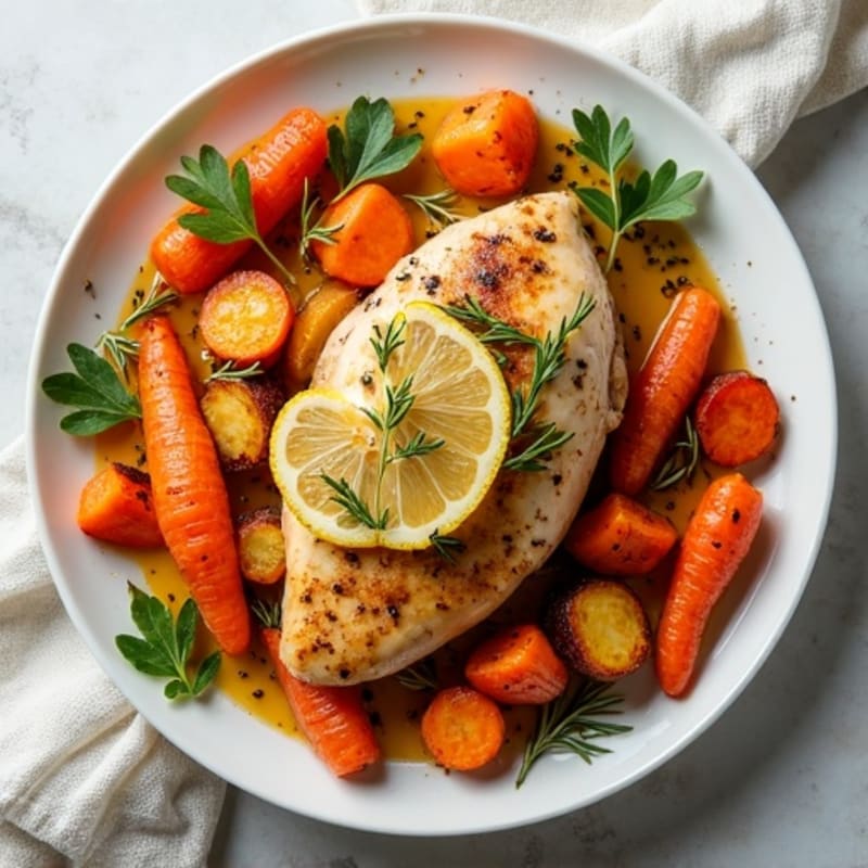 Sheet Pan Lemon-Herb Chicken with Crispy Roasted Root Vegetables