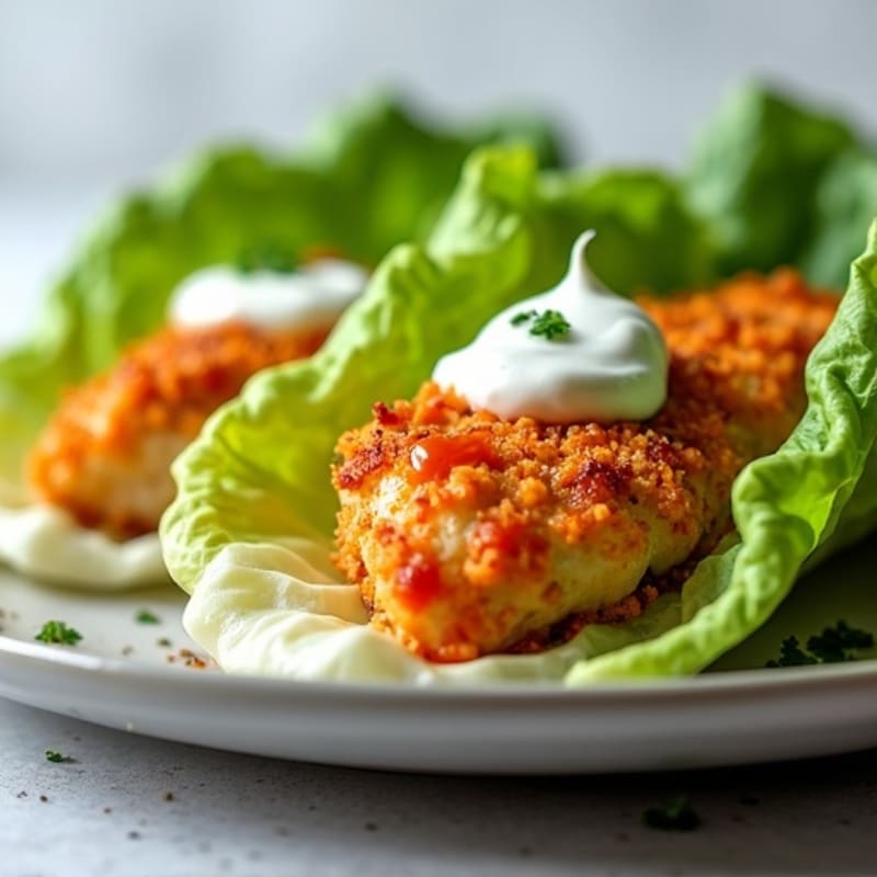 Crispy Buffalo Ranch Chicken Lettuce Wrap
