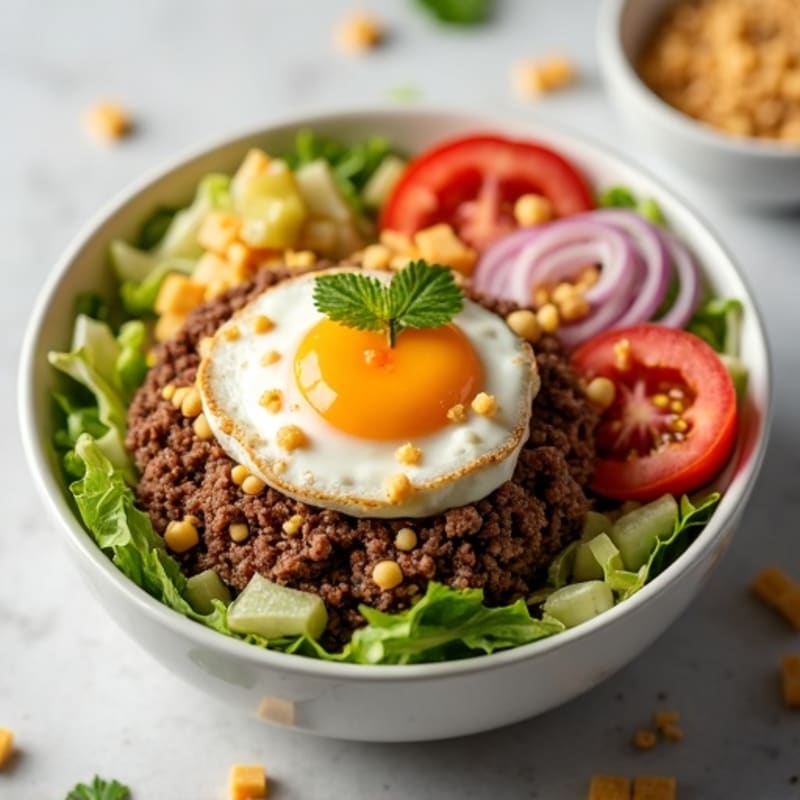 Lean Ground Beef Big Mac Crunch Bowl
