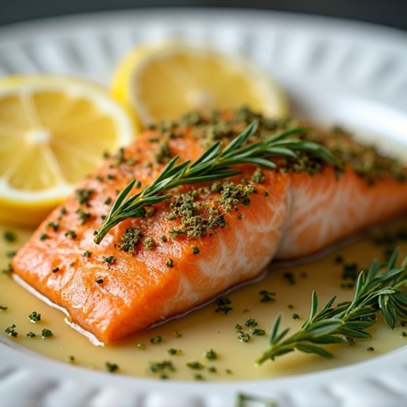 Herb-Crusted Baked Salmon with Lemon