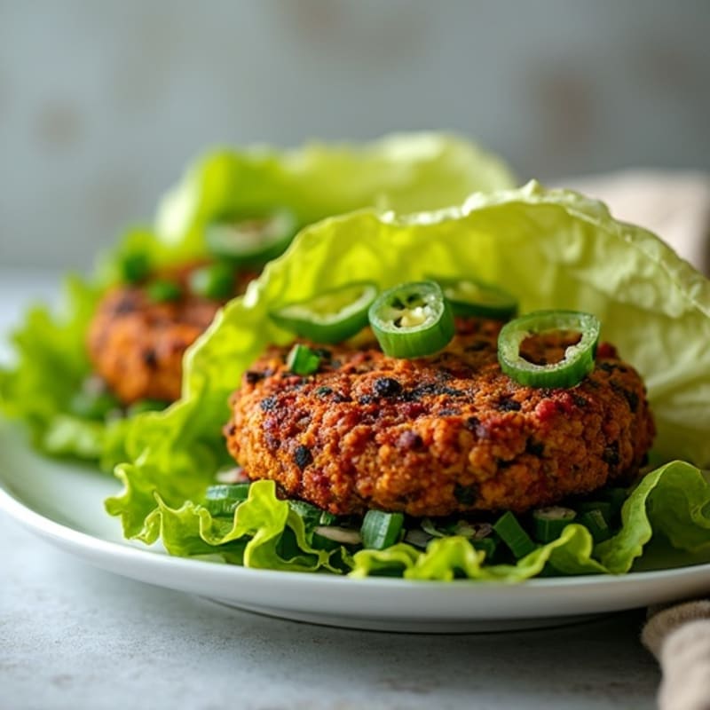 Crispy Black Bean Veggie Burger Lettuce Wraps