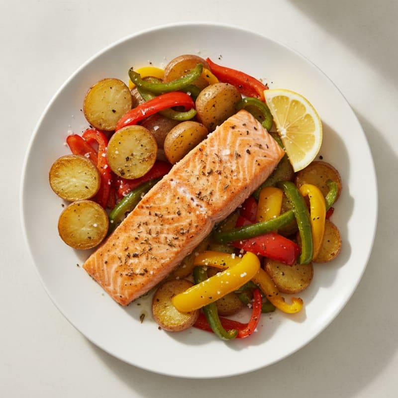 Sheet Pan Salmon and Roasted Vegetables