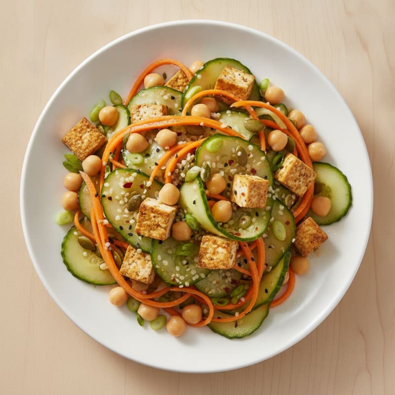 Asian Cucumber Carrot Chickpea Salad