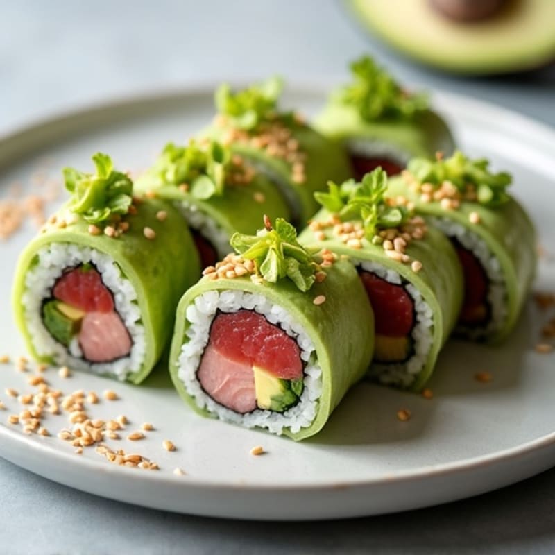 Fresh Tuna Avocado Roll with Crispy Cucumber