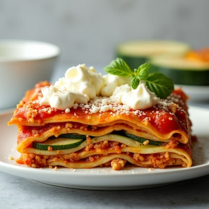 Hearty Zucchini Lasagna Bake with Lean Ground Turkey