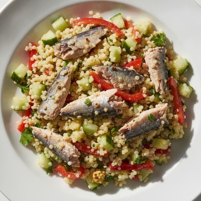 Sardine Quinoa Salad with Crunchy Vegetables