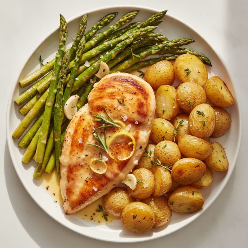 Lemon Herb Chicken with Roasted Asparagus