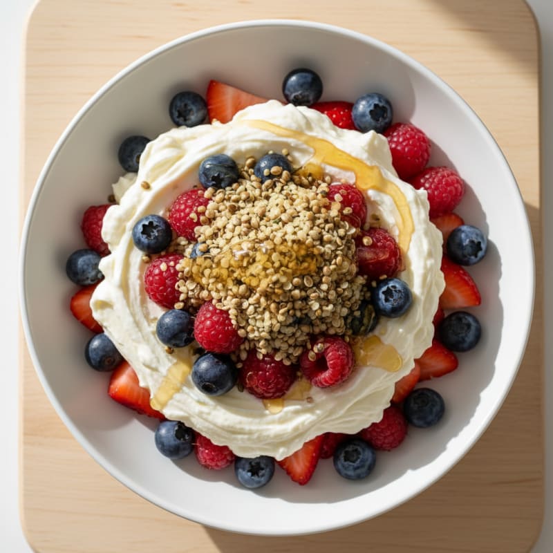 Silky Greek Yogurt Protein Parfait with Mixed Berries