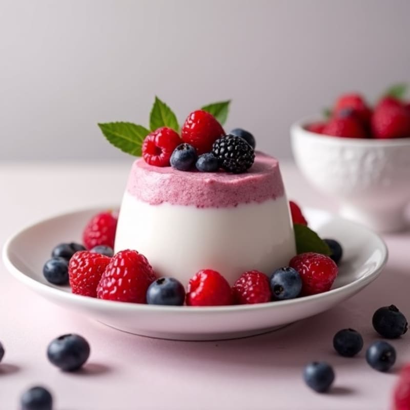 Greek Yogurt Protein Mousse with Mixed Berries