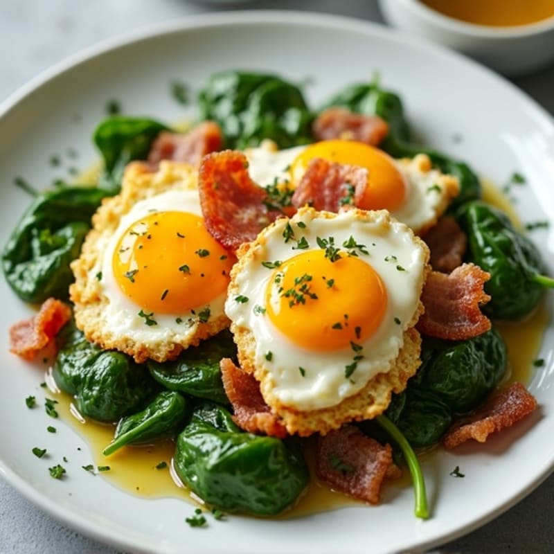 Cottage Cheese Scramble with Spinach and Turkey Bacon