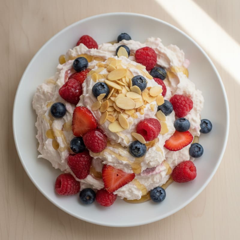 Greek Yogurt Protein Mousse with Mixed Berries