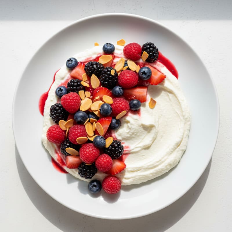 Silky Greek Yogurt Protein Mousse with Mixed Berries