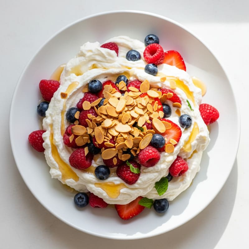 Greek Yogurt Protein Mousse with Mixed Berries