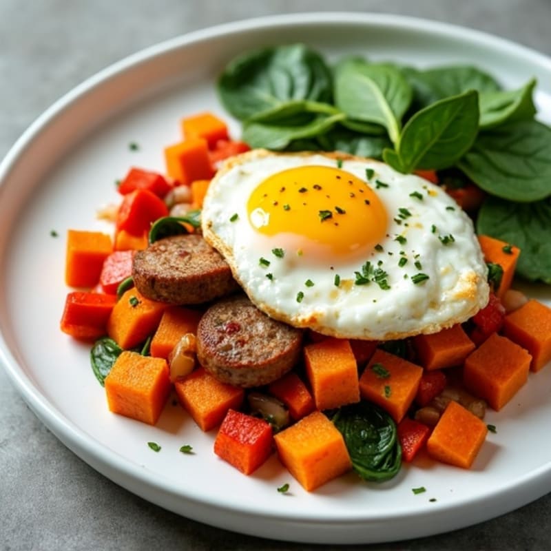 Protein-Packed Sweet Potato Hash with Eggs