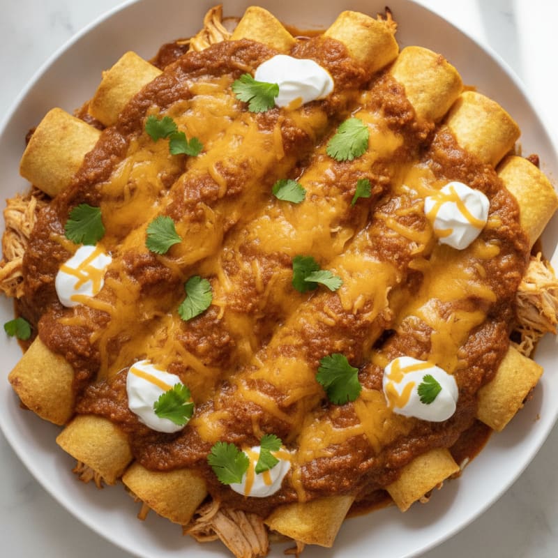 Chicken Enchiladas with Ancho Chili Sauce