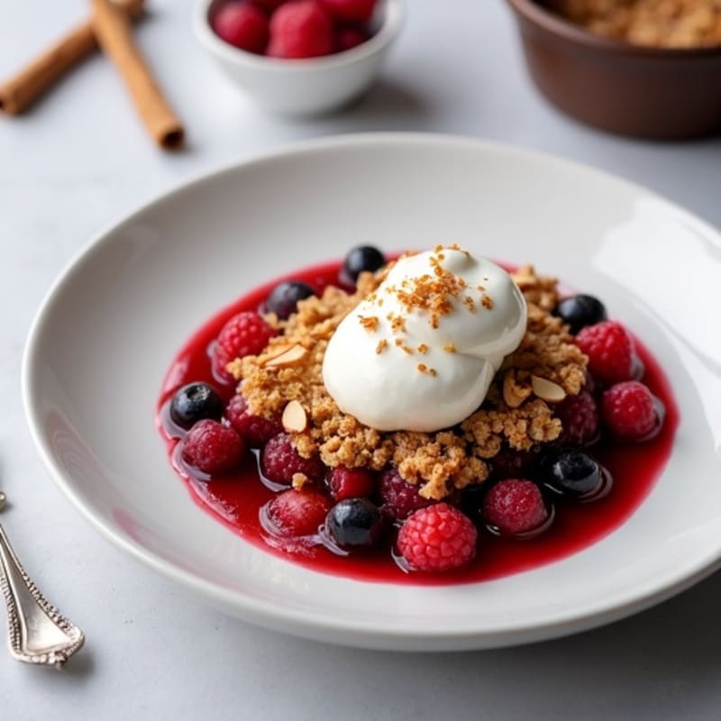 Baked Berry Almond Crisp