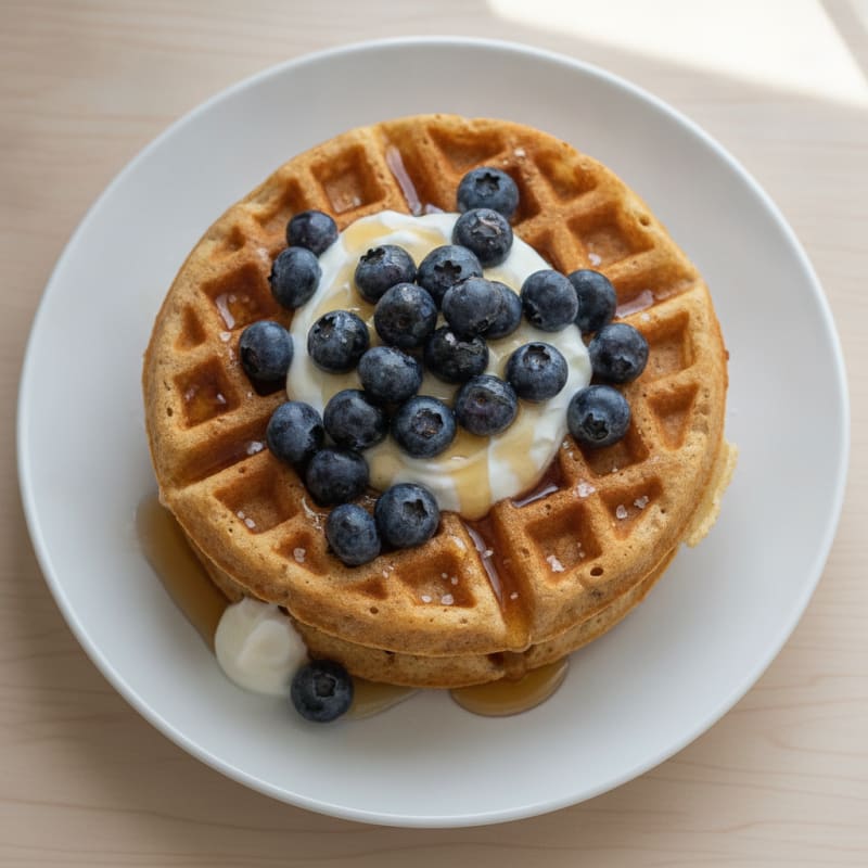 Protein-Packed Buttermilk Waffles with Berries