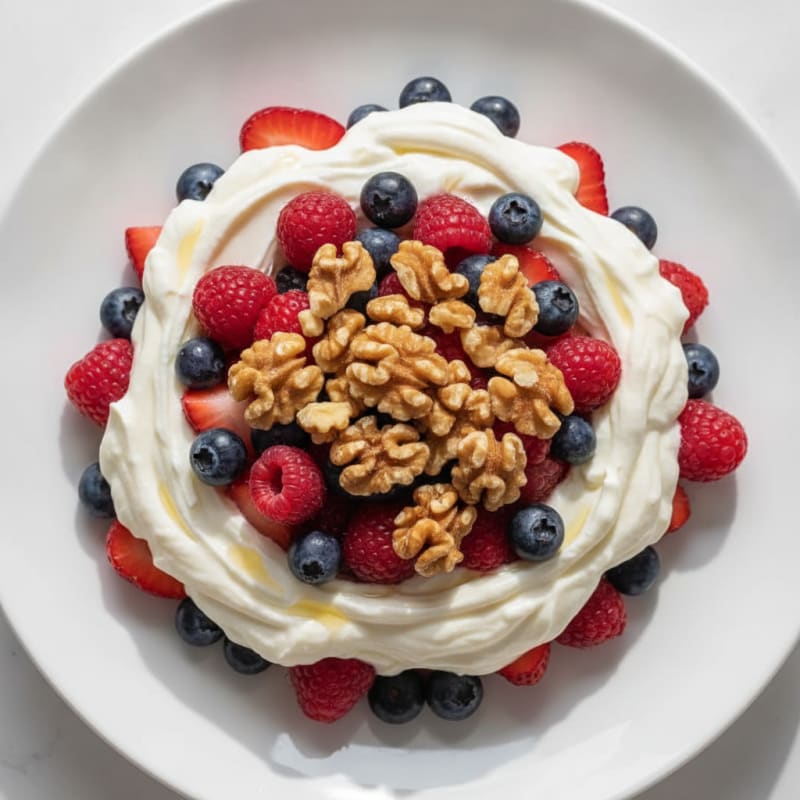 Greek Yogurt Protein Parfait with Mixed Berries