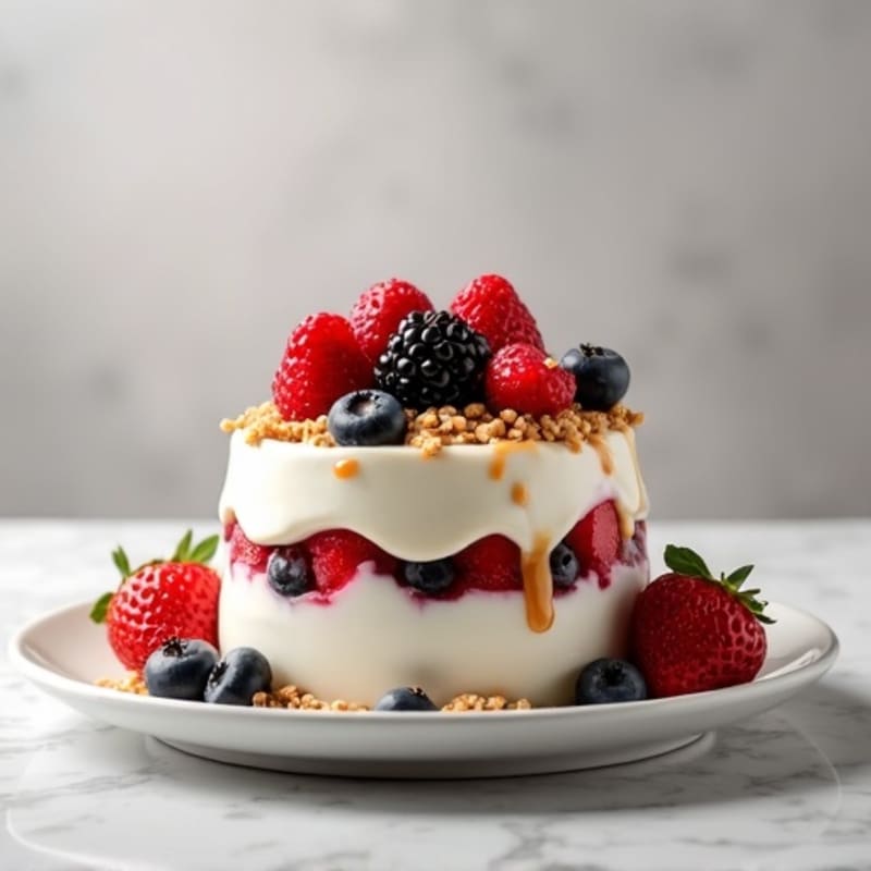 Creamy Greek Yogurt Parfait with Mixed Berries and Almond Butter