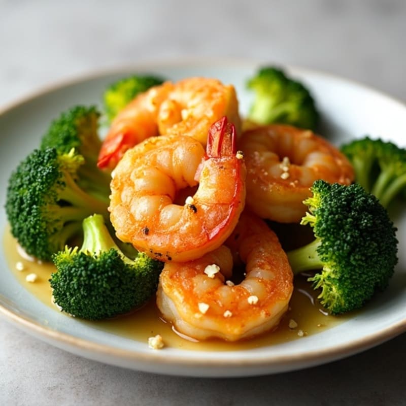 Crispy Garlic Shrimp with Roasted Broccoli