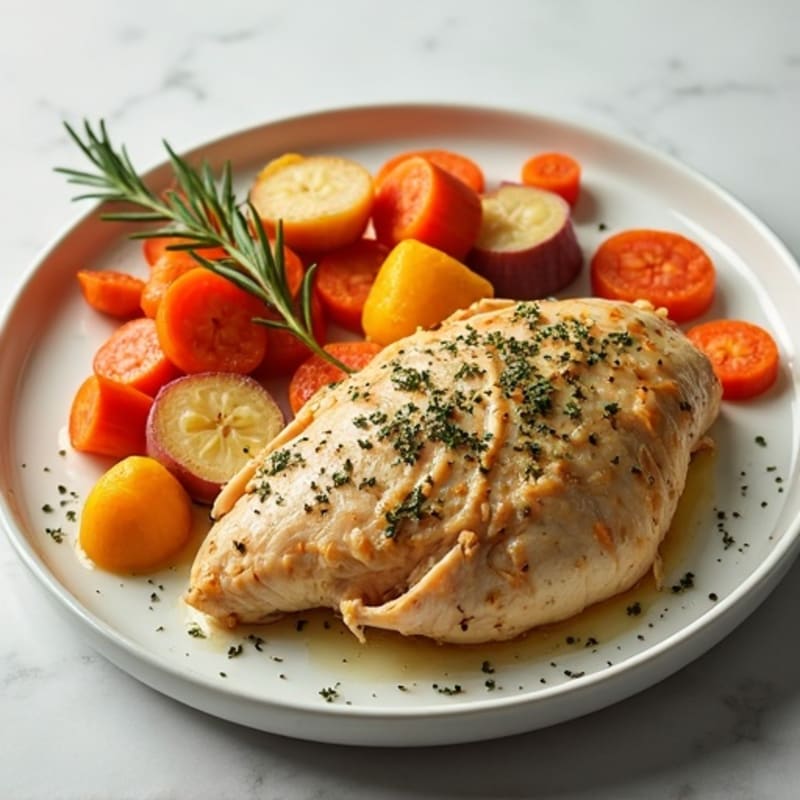 Tender Italian Herb Shredded Chicken with Root Vegetables
