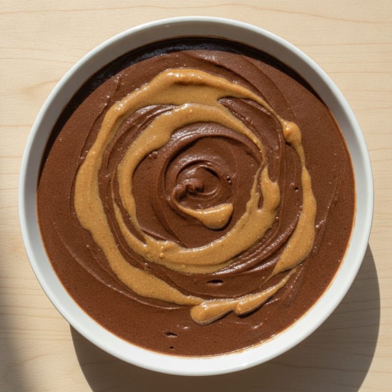 Creamy Vegan Chocolate Protein Pudding with Almond Butter Swirl