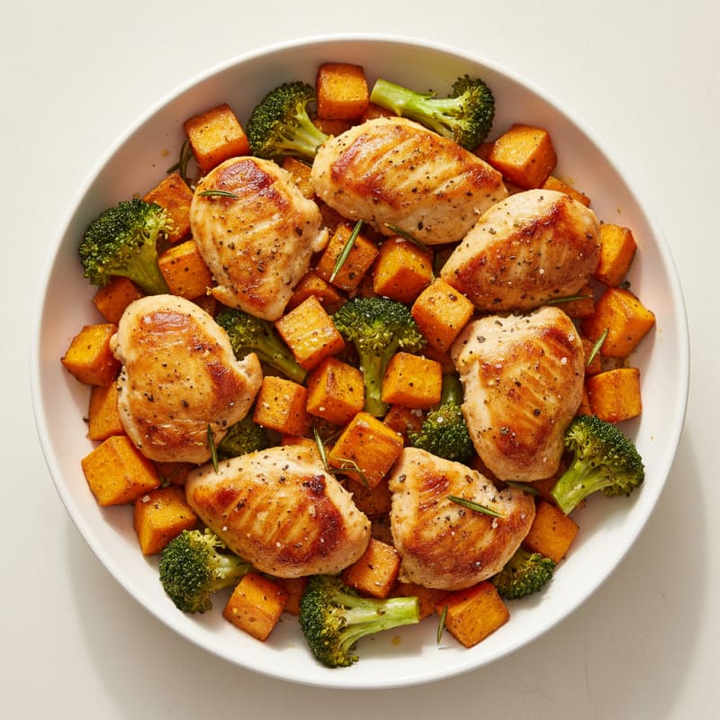 Golden Herb-Roasted Chicken & Veggie Bowl