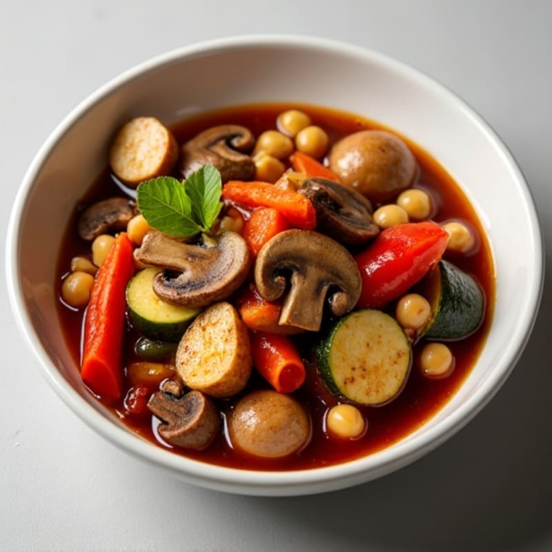Rich Red Wine Mushroom and Vegetable Stew