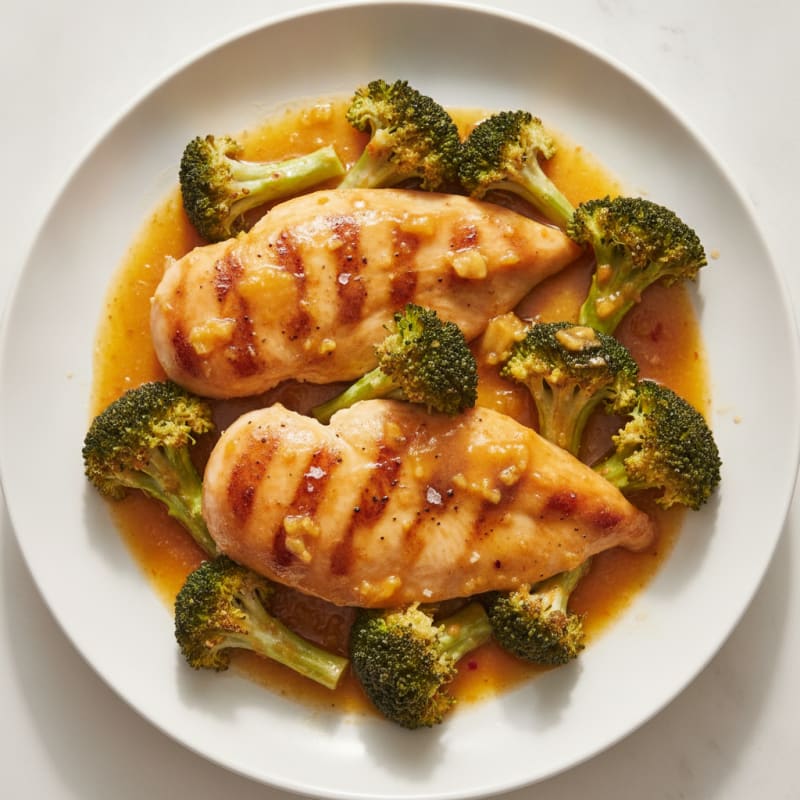 Baked Orange Glazed Chicken with Broccoli