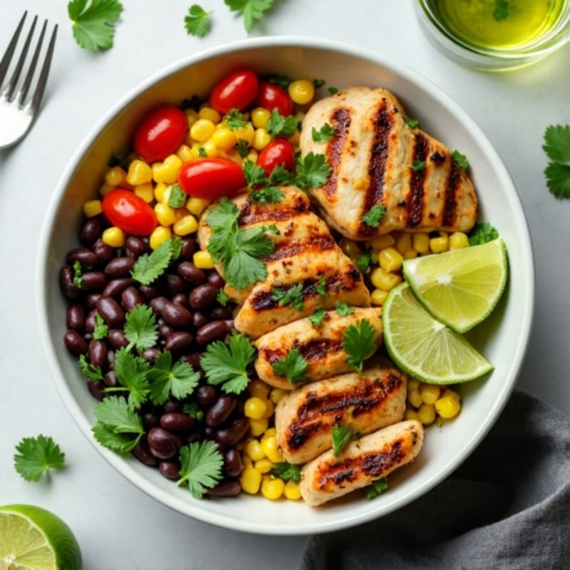 Cilantro-Lime Black Bean Bowl with Roasted Corn