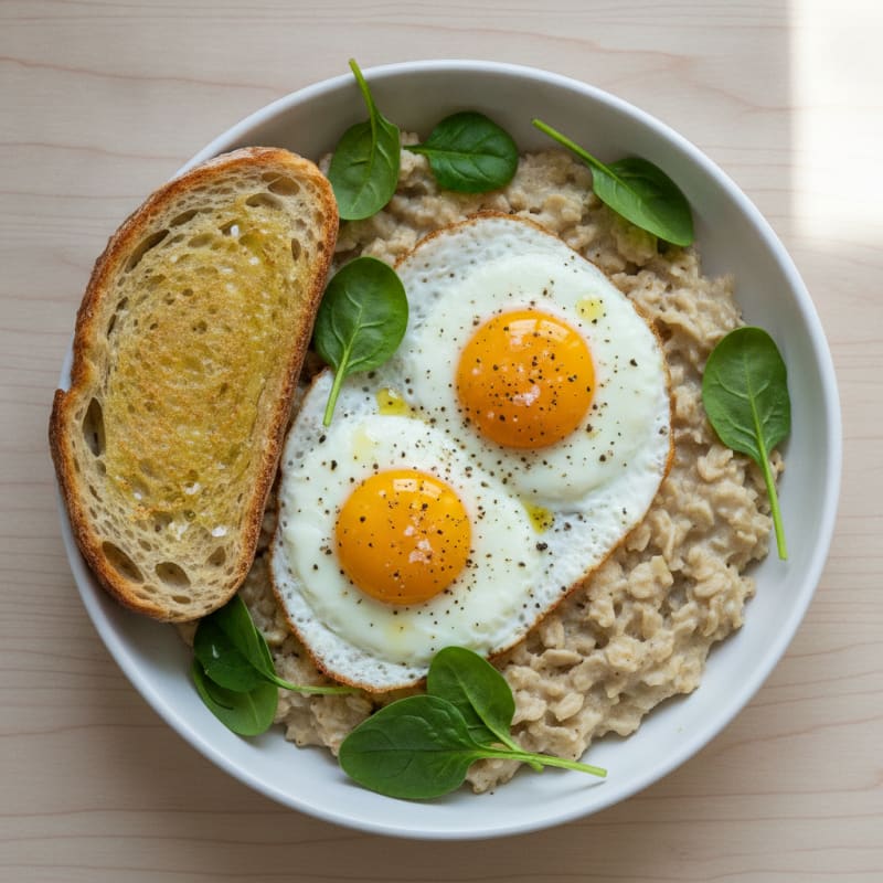Savory Oats with Fried Egg and Sourdough