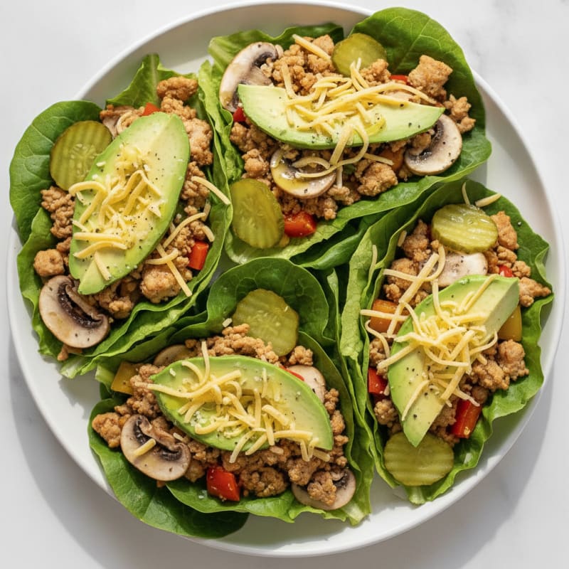 Turkey and Mushroom Lettuce Wraps
