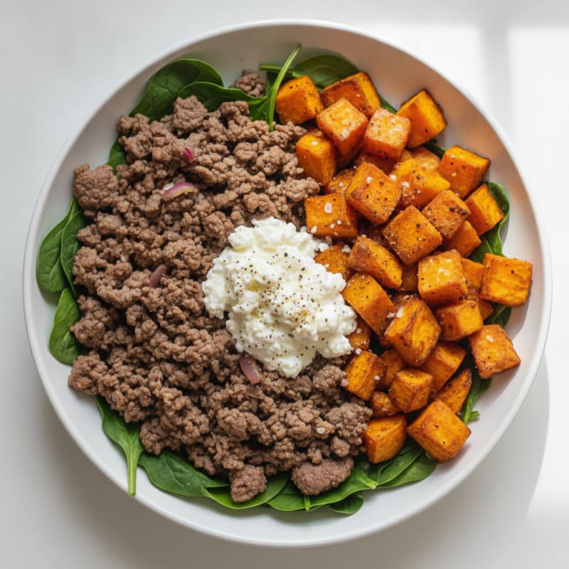 Savory Ground Beef Sweet Potato Bowl