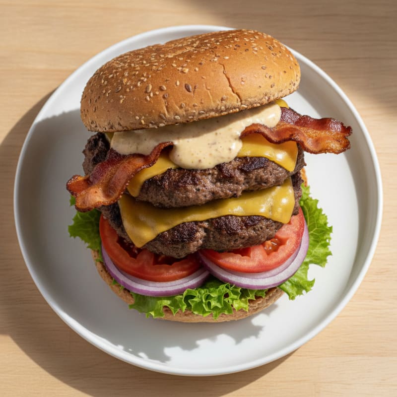 Double Bacon Cheeseburger with Secret Sauce