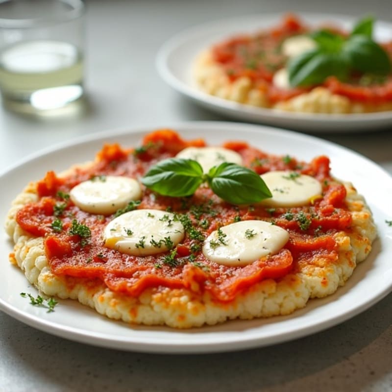 Crispy Cauliflower Crust Pizza with Lean Ground Turkey and Fresh Herbs