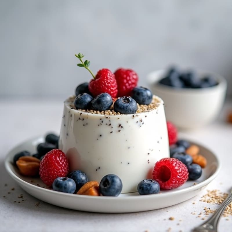 Creamy Greek Yogurt Protein Pudding with Fresh Berries