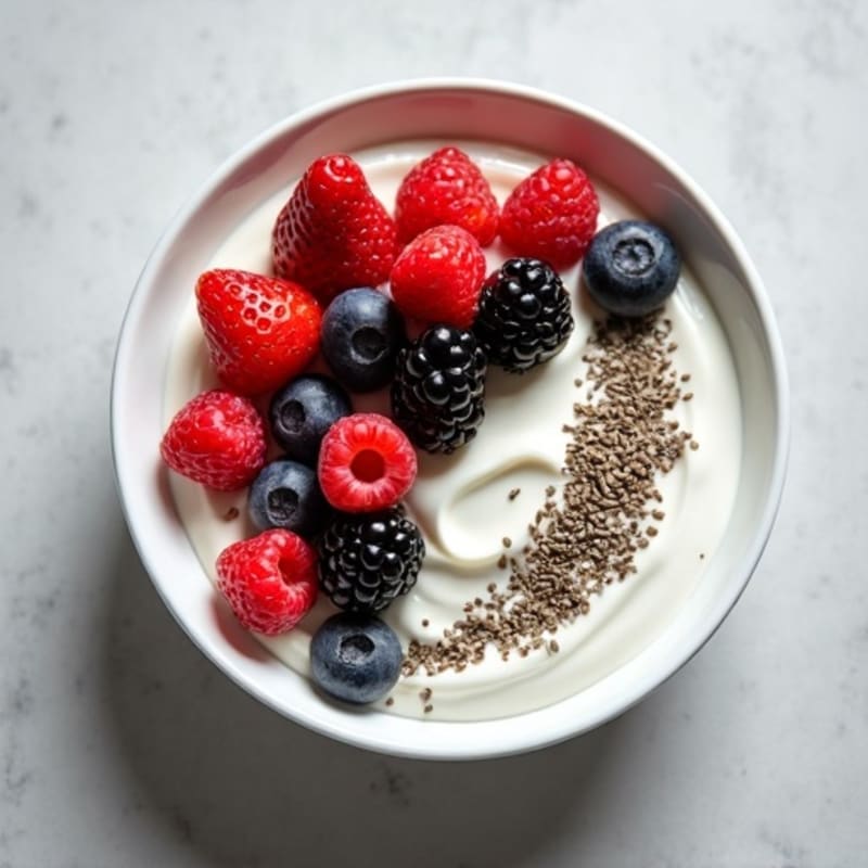 Creamy Greek Yogurt Bowl with Hemp Seeds and Mixed Berries